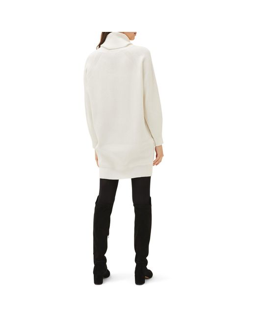 Phase Eight White Nisha Ribbed Cowl Neck Dress