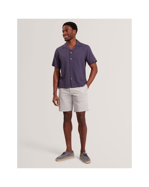 Ted Baker Blue Patterned Short Sleeve Shirt for men