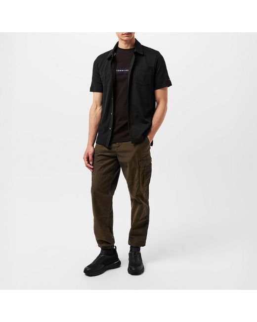 Tommy Hilfiger Black Short Sleeve Plain Shirt for men