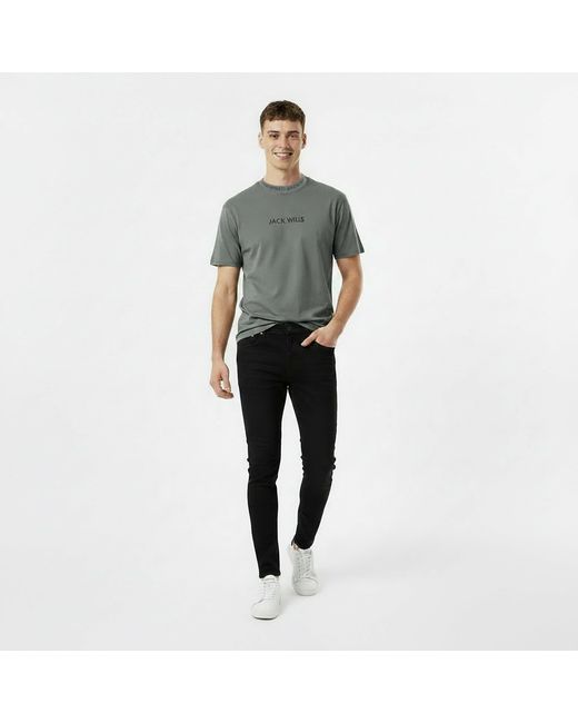 Jack Wills Gray Jacquard T-Shirt for men