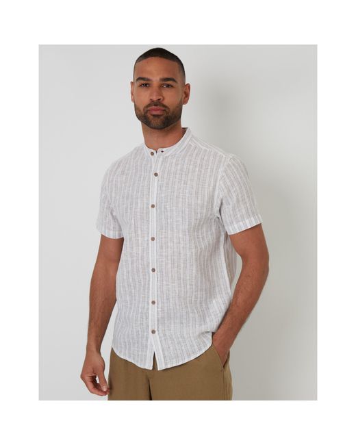 Threadbare White Papa Short-Sleeve Patterned Shirt for men