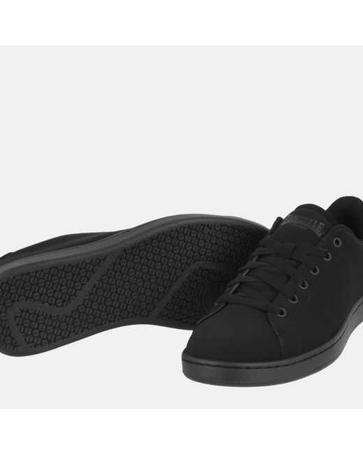 Lonsdale Black Leyton Leather Trainers for men
