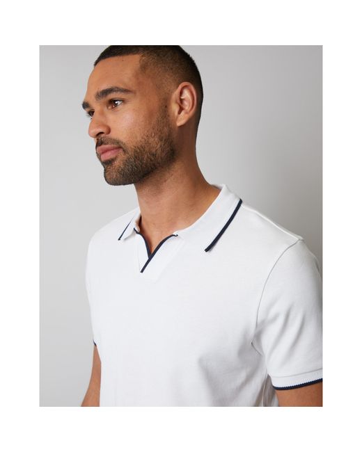 Threadbare White Marriage Short-Sleeve Polo Shirt for men