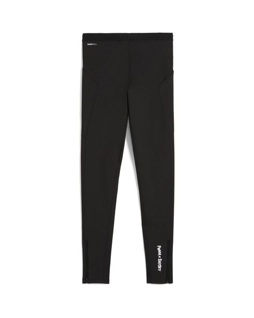 PUMA Black X Saysky Fleece Performance Running Tights for men