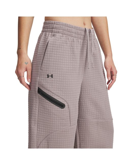 Under Armour Brown Cropped Open Hem Fleece Joggers