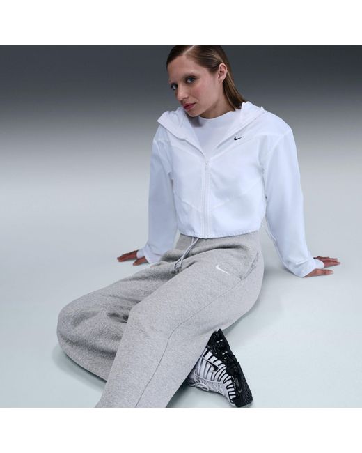Nike Gray Sportswear Phoenix Fleece High-Waisted Wide-Leg Sweatpants