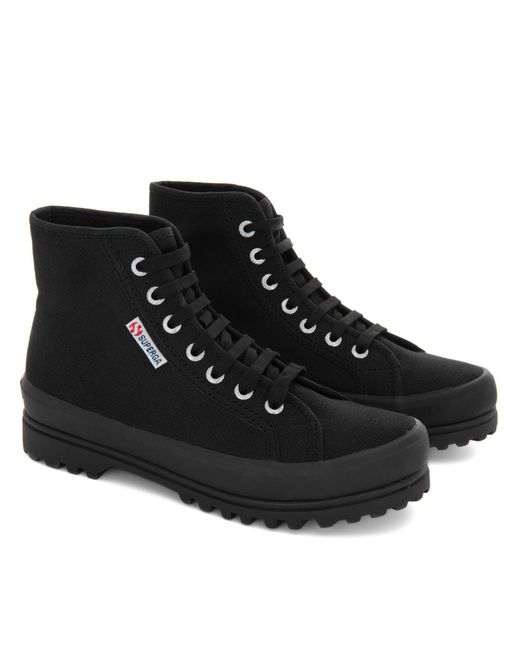 Superga Black Alpina Canvas High-Top Trainers