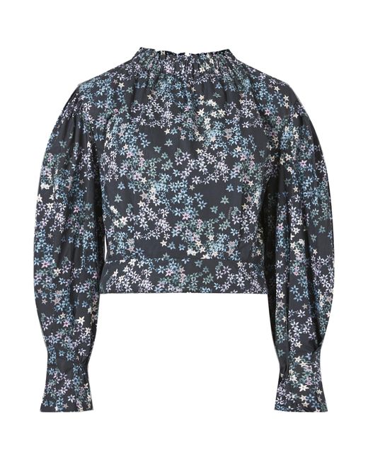 AllSaints Blue Luna Asgard Short-Sleeve Casual Blouse