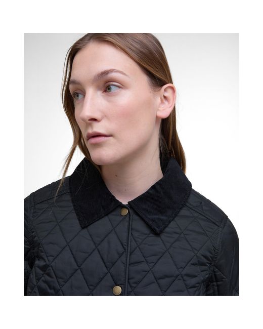 Barbour Black Annandale Diamond Quilted Long Sleeve Hip Length Jacket