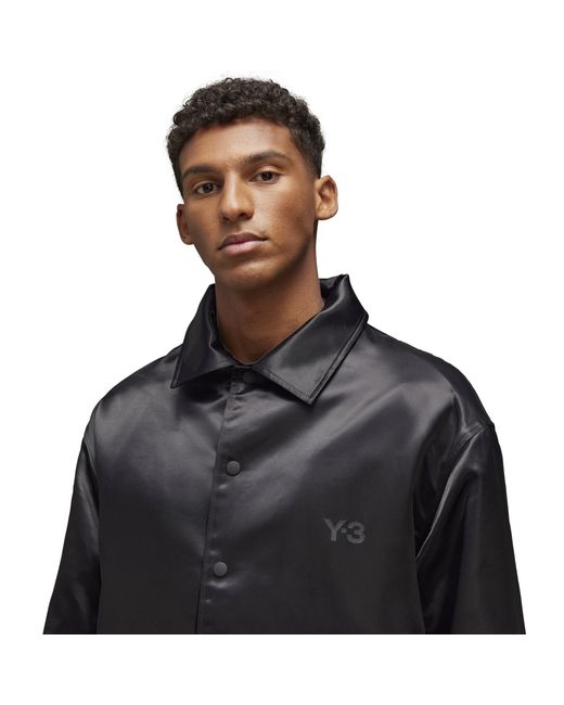 Y-3 Black Graphic Long Sleeve Coach Jacket for men
