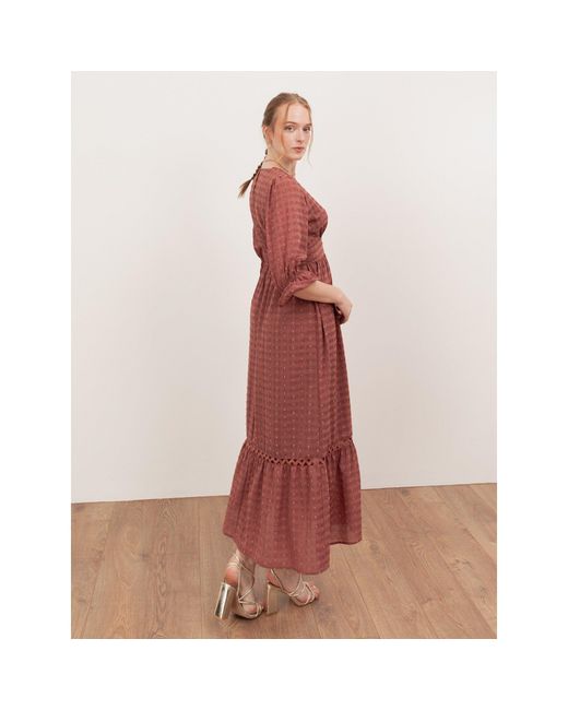 Lovedrobe Red Gingham V Neck Midaxi Dress