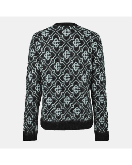 Casablanca Black Mono Mohair Crew Neck Jumper for men