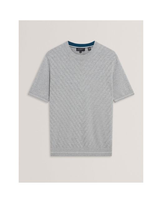 Ted Baker Gray Stitch Knitted Top for men