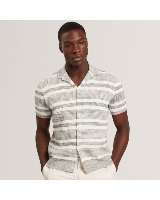 Ted Baker Gray Patterned Short Sleeve Shirt for men