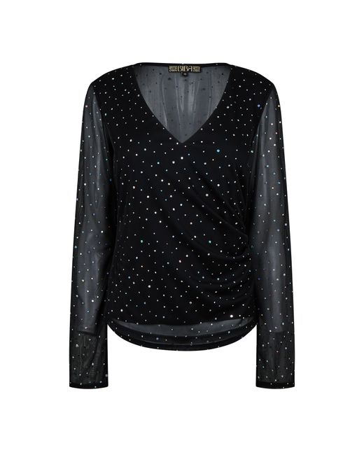 Biba Black Sequin Mesh Top
