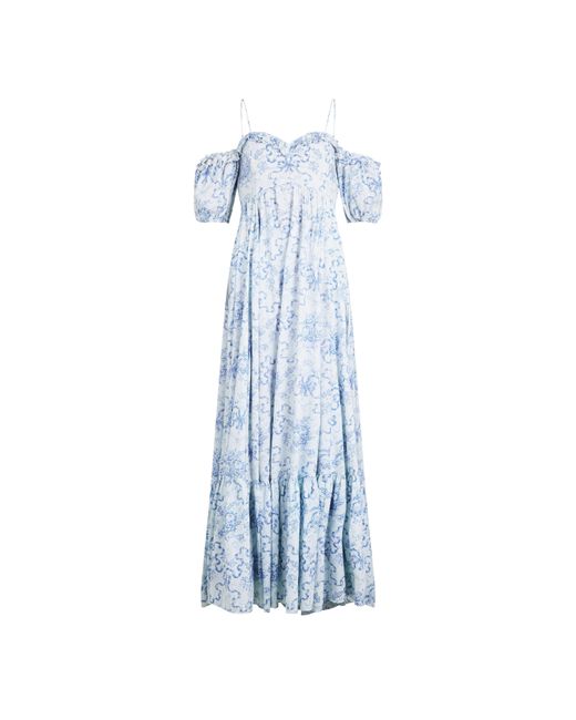 LoveShackFancy Blue Tabithea Lightweight Relaxed Fit Maxi Dress