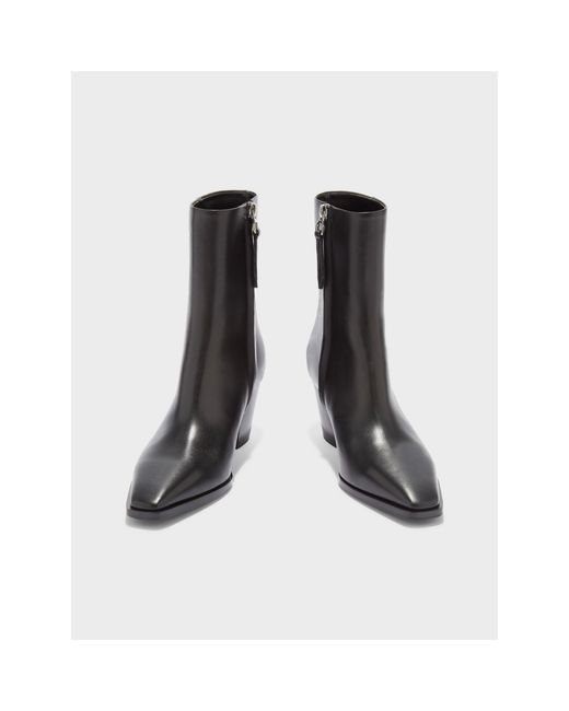 Aeyde Blue Hedvig Calf Ankle Heeled Boots