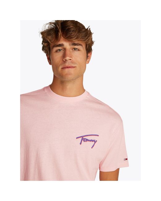 Tommy Hilfiger Pink Faded Graphic T-Shirt for men