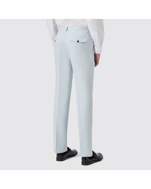 Twisted Tailor Blue Lansdown Slim Fit Puppytooth Trouser for men