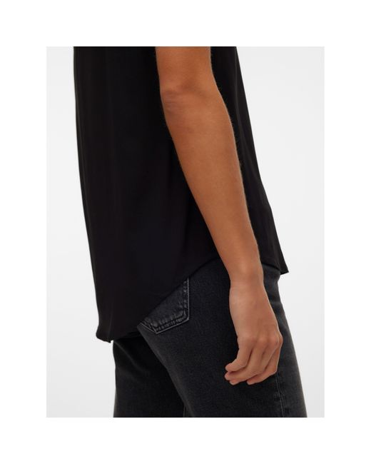 Vero Moda Black Bella Short-Sleeve Regular Fit T-Shirt