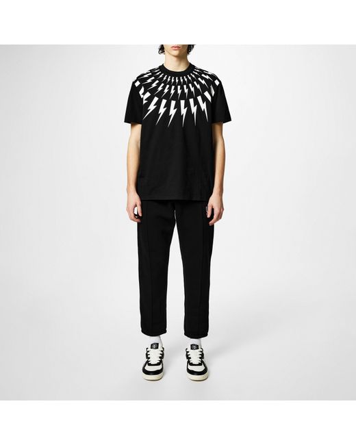 Neil Barrett Black Lightning Bolt T Shirt for men