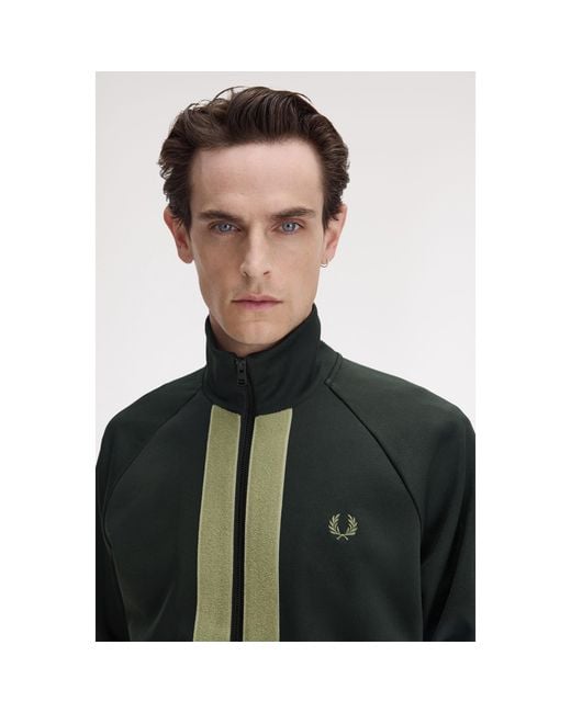 Fred Perry Black Chenille Tracksuit Top for men