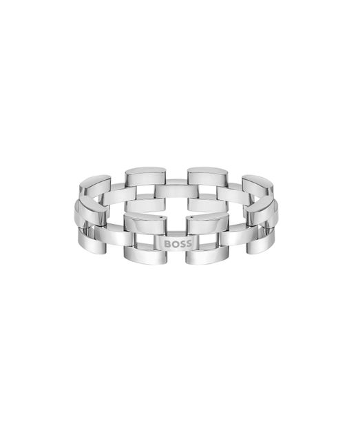 Boss White Sway Chain Stainless Steel Bracelet for men