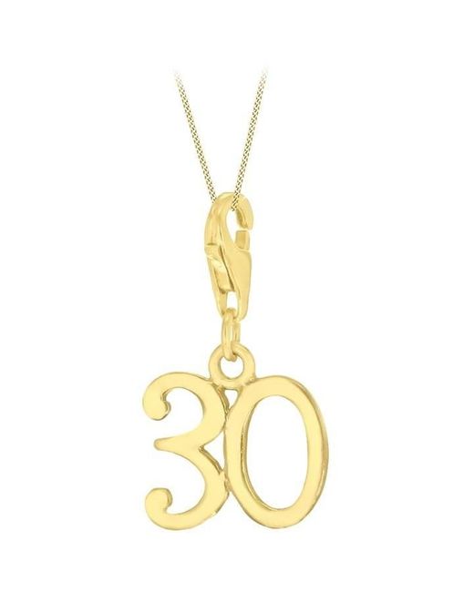 Be You Metallic Sterling Silver Plated '30' Charm Necklace