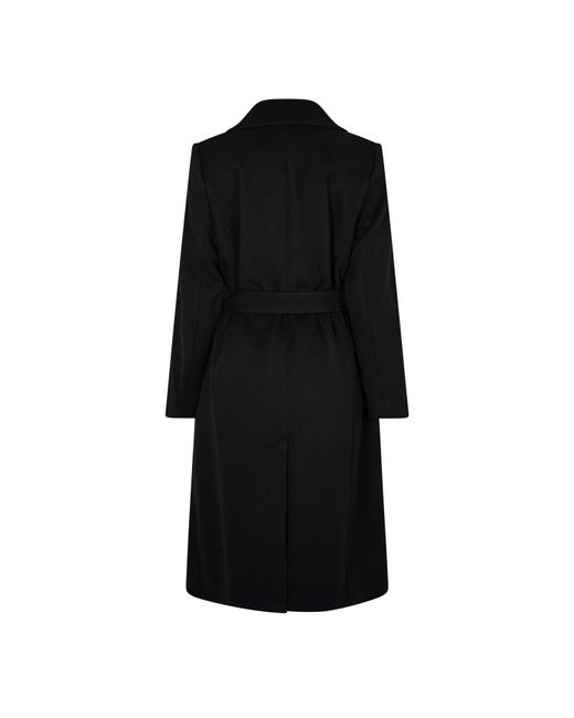 Barbour Black Clodagh Wool Mid-Length Trench Overcoat