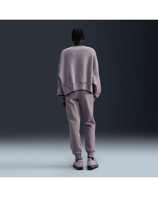 Nike Purple Sportswear Phoenix Fleece Mid-Rise Logo Sweatpants