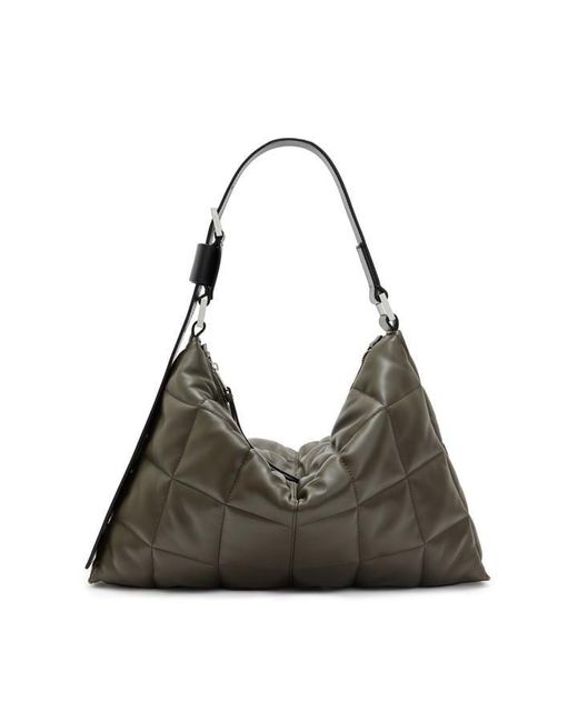 AllSaints Gray Edbury Quilted Bag