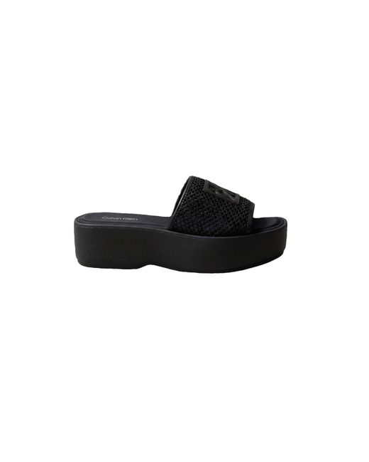 Calvin Klein Black Flatform Sandals