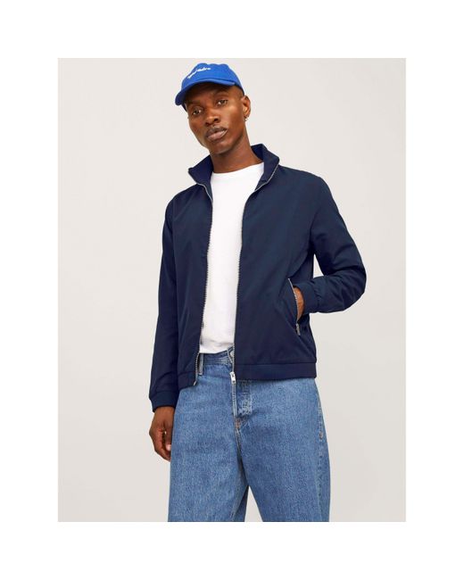 Jack & Jones Blue Rush Harrington Bomber Jacket for men
