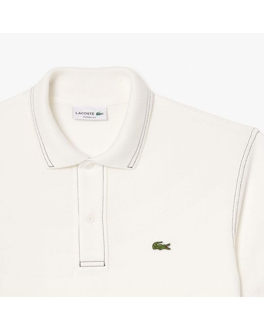 Lacoste White Classic Fit L.12.12 Heavy Piqué Polo for men