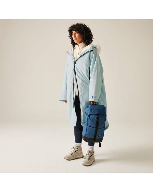 Regatta Blue Adults Waterproof Quick-Drying Fleece-Lined Changing Robe
