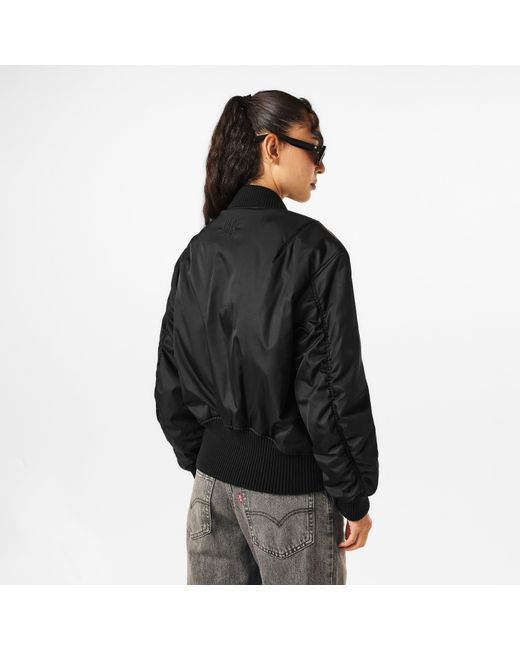 Off-White c/o Virgil Abloh Black Patterned Relaxed Fit Bomber Jacket