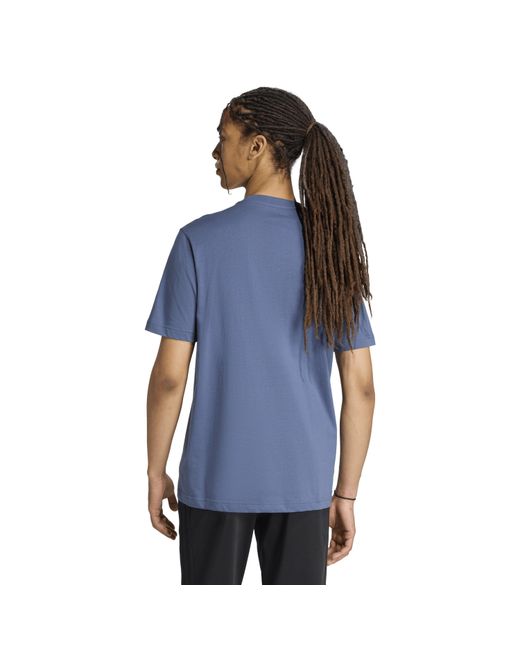 Adidas Blue Graphic Logo T-Shirt for men