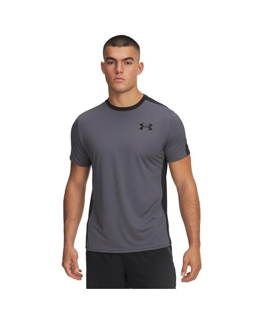 Under Armour Blue Hg Wordmark Short-Sleeve Performance Gym Top for men