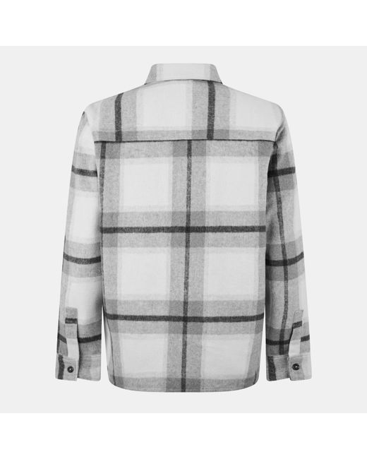 Jack Wills Gray Jw Check Long-Sleeve Patterned Shirt for men