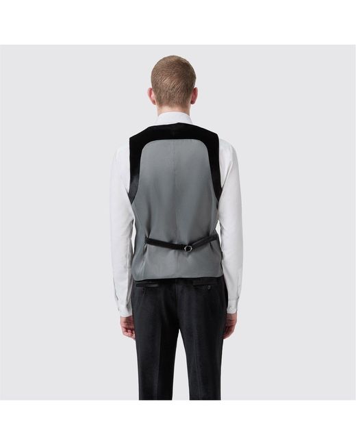 Twisted Tailor Black Sylvester Slim Fit Velvet Tux Waistcoat for men