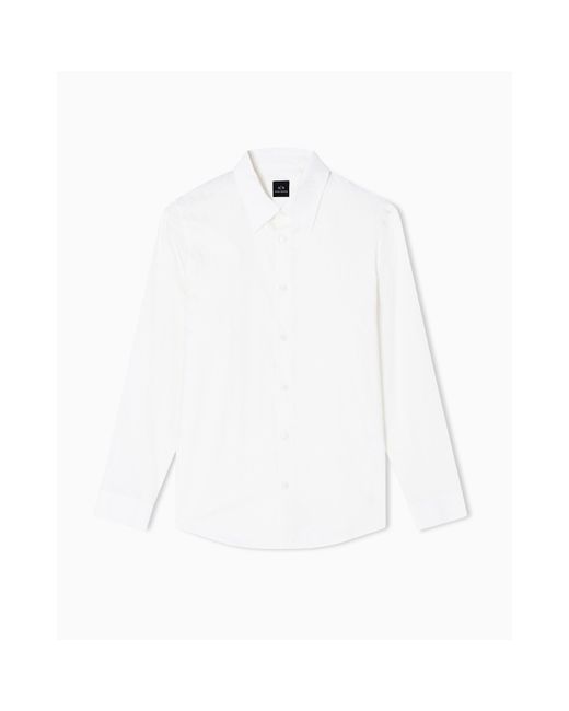 ARMANI EXCHANGE White Long Sleeve Plain Shirt for men