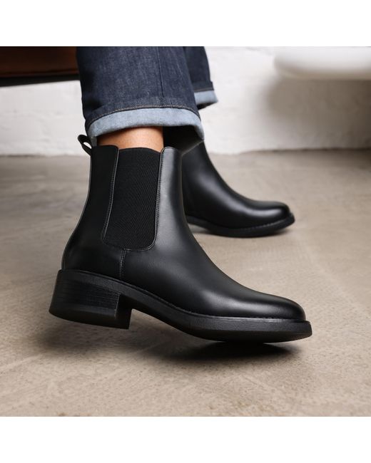 Where's That From Black Wheres Low Heel Chelsea Zip Ankle Boots