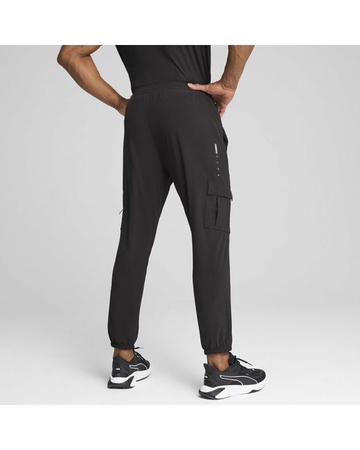 PUMA Black Flex Open Hem Woven Joggers for men