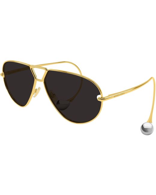 Bottega Veneta Black Bv1437S Aviator Sunglasses