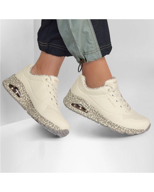 Skechers White Uno Stand On Air Trainers