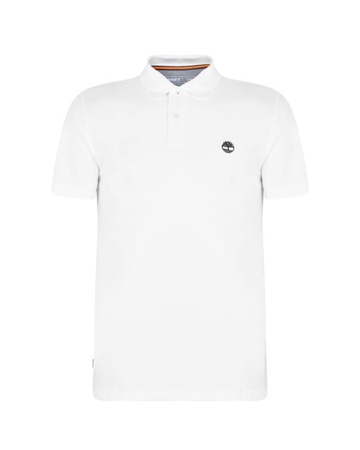 Timberland White Miller Short Sleeve Polo Shirt for men