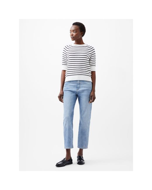 French Connection White Fc Lily Moz Ss Knit Ld64