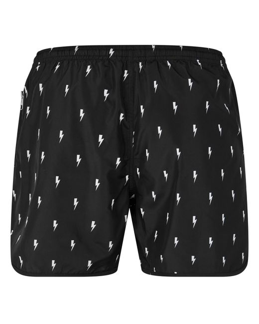 Neil Barrett Black Micro Bolt Shorts for men