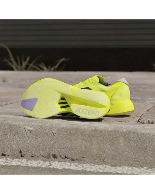 Adidas Yellow Adizero Adios Pro 4 Shoes for men