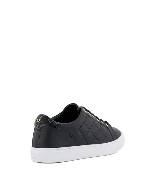 Dune Black Ellenar Quilted Trainers Size 3